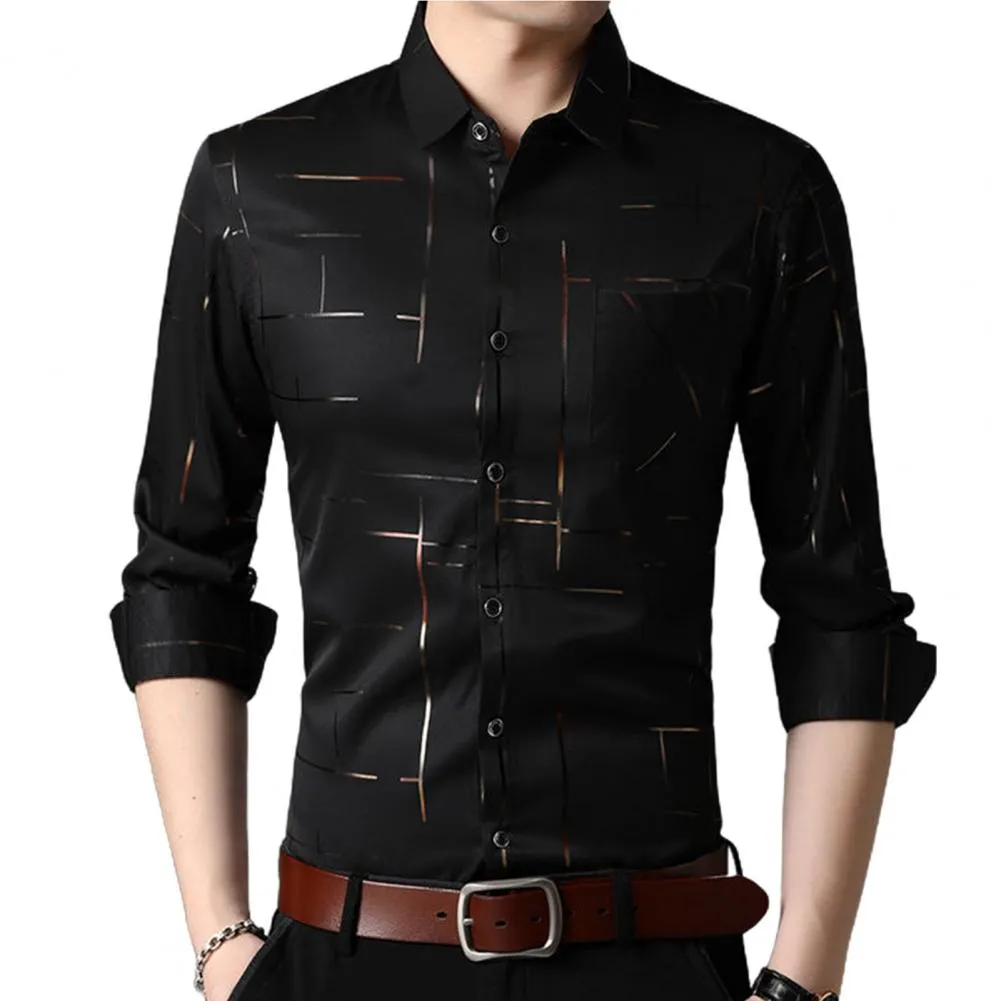 2021 Men's Dress Shirts Male High Quality Long Sleeve Slim Business Casual Shirt
