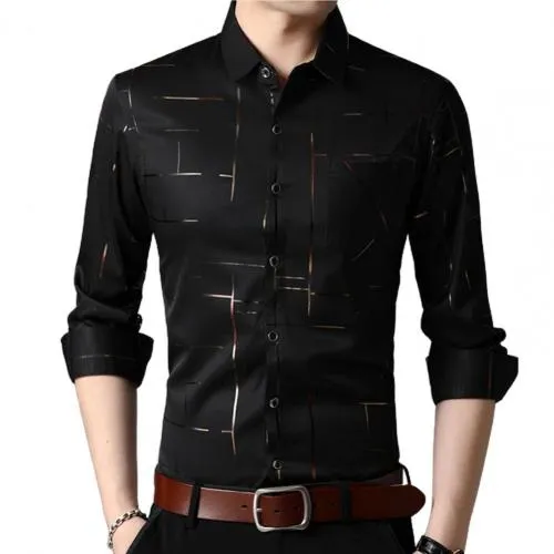 2021 Men's Dress Shirts Male High Quality Long Sleeve Slim Business Casual Shirt