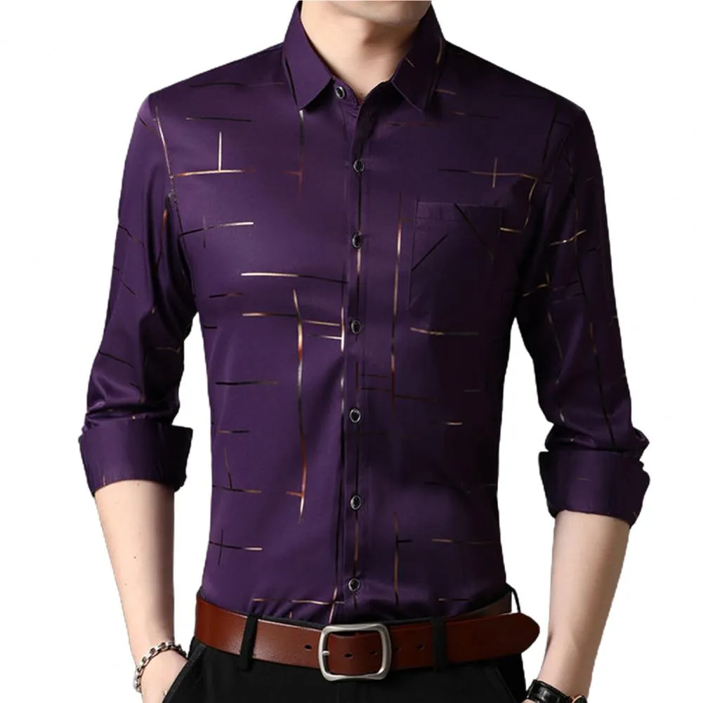 2021 Men's Dress Shirts Male High Quality Long Sleeve Slim Business Casual Shirt