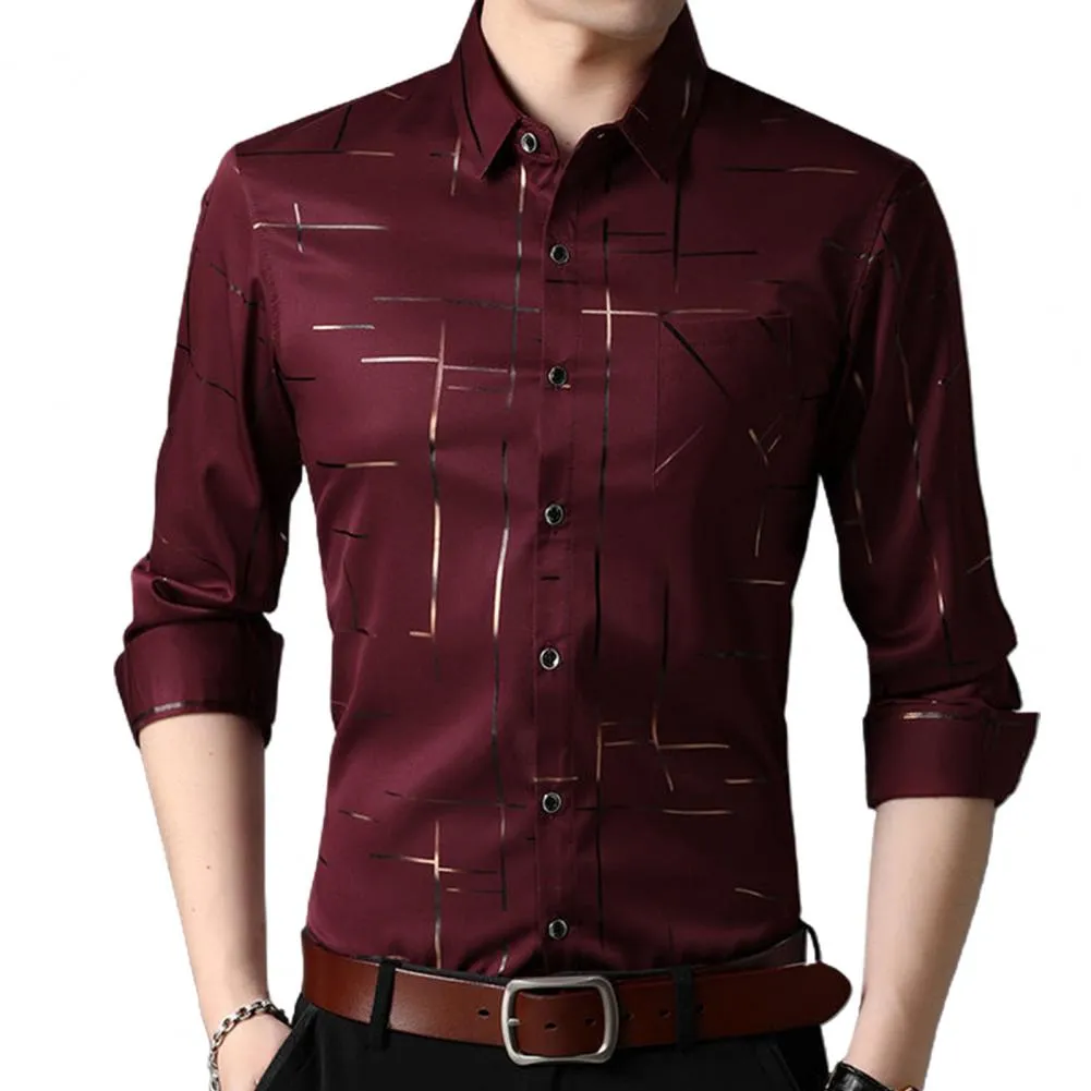 2021 Men's Dress Shirts Male High Quality Long Sleeve Slim Business Casual Shirt