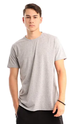 21214 Basic Heather Grey Round Neck Slip On Tee