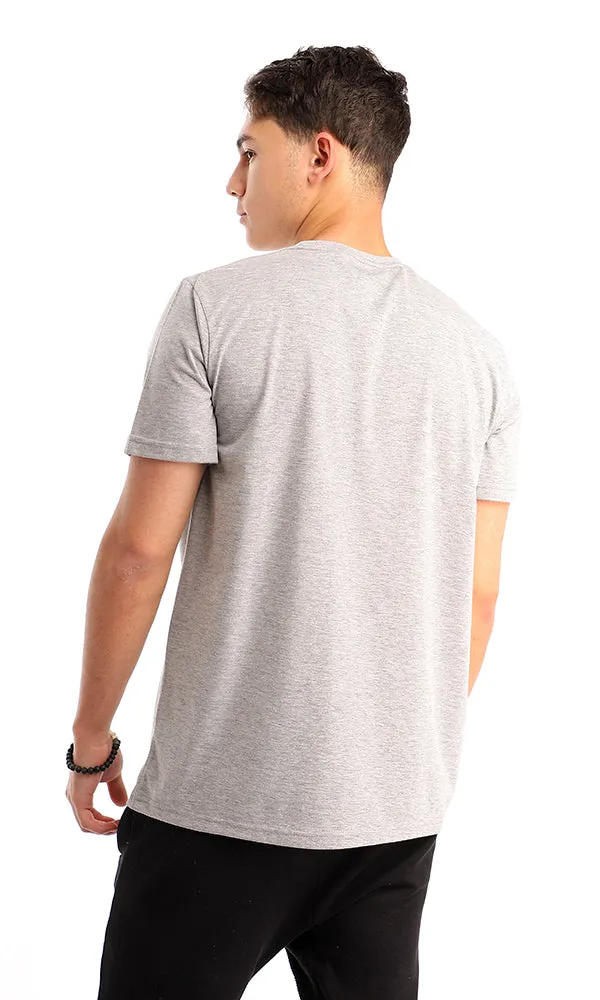 21214 Basic Heather Grey Round Neck Slip On Tee