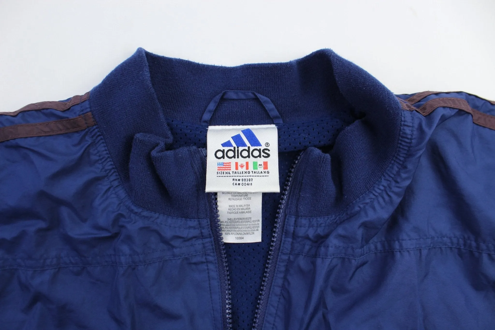 90’s Adidas Embroidered Logo Navy Blue & Purple Jacket