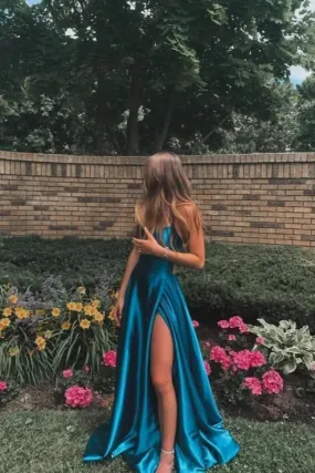 A-Line Simple Stunning Long Prom Dress Formal Evening Gowns Party Dress With Slit