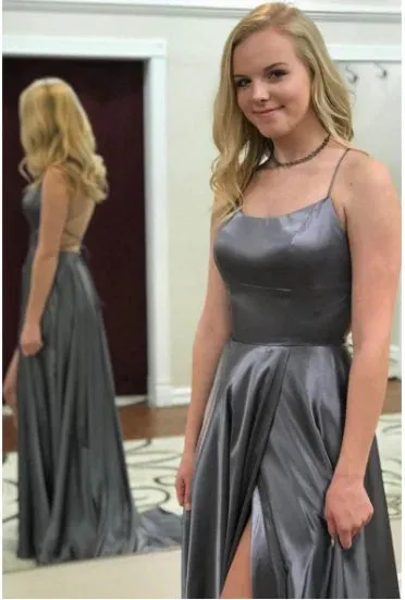 A-Line Simple Stunning Long Prom Dress Formal Evening Gowns Party Dress With Slit