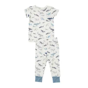 Angel Dear - Kid's Sharks Short Sleeve Loungewear Set