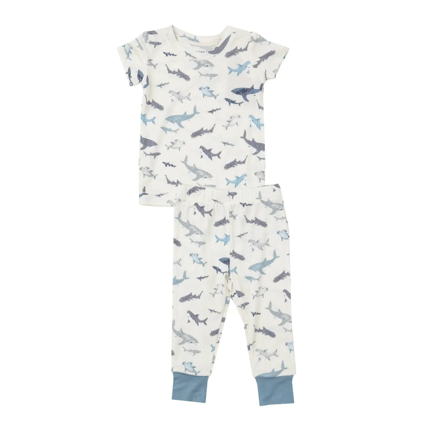 Angel Dear - Kid's Sharks Short Sleeve Loungewear Set