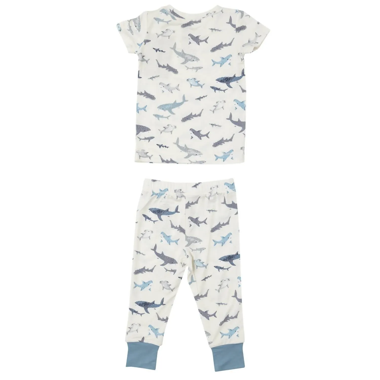 Angel Dear - Kid's Sharks Short Sleeve Loungewear Set