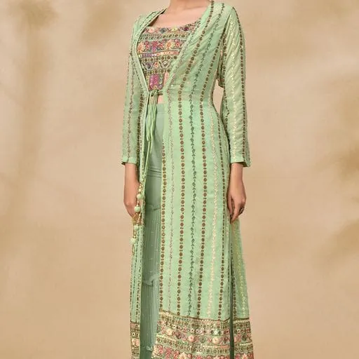 ARYA DESIGNS VOLUME 40 GEORGETTE KURTI WITH BOTTOM AND JACKET