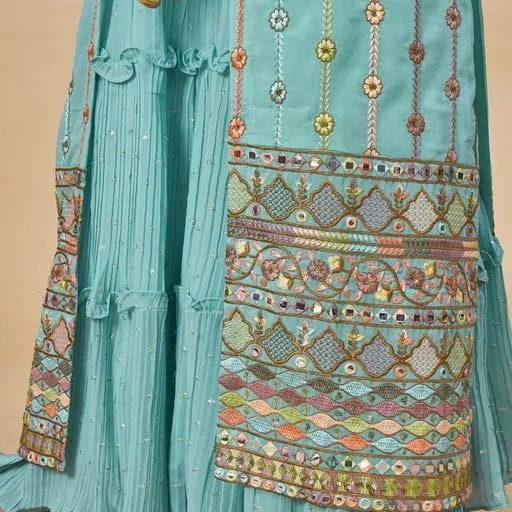 ARYA DESIGNS VOLUME 40 GEORGETTE KURTI WITH BOTTOM AND JACKET