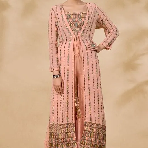 ARYA DESIGNS VOLUME 40 GEORGETTE KURTI WITH BOTTOM AND JACKET