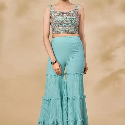 ARYA DESIGNS VOLUME 40 GEORGETTE KURTI WITH BOTTOM AND JACKET
