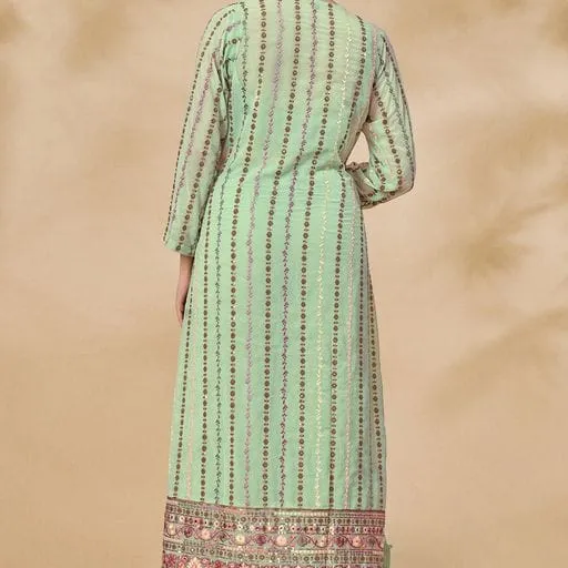 ARYA DESIGNS VOLUME 40 GEORGETTE KURTI WITH BOTTOM AND JACKET