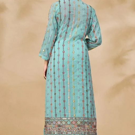 ARYA DESIGNS VOLUME 40 GEORGETTE KURTI WITH BOTTOM AND JACKET