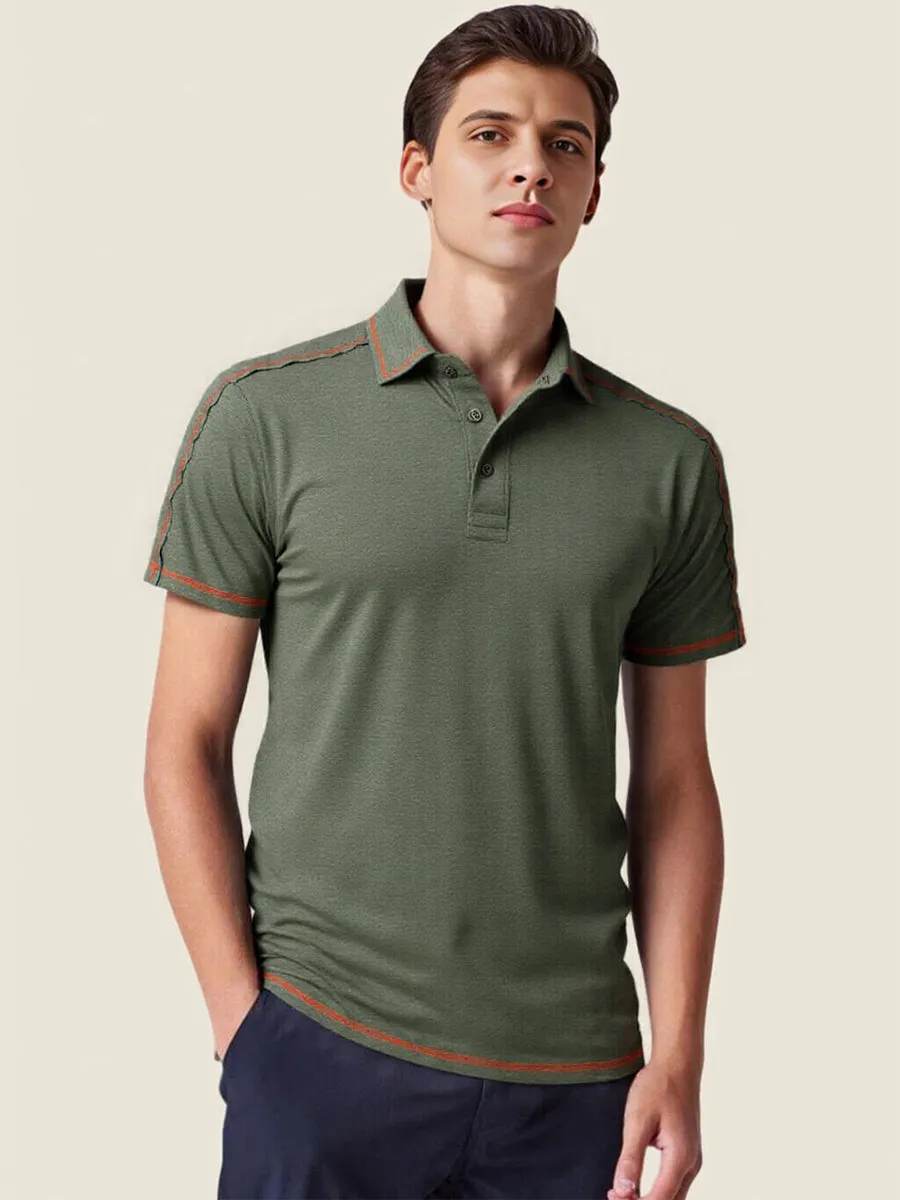 Athletic Contrast Trim Polo Tee