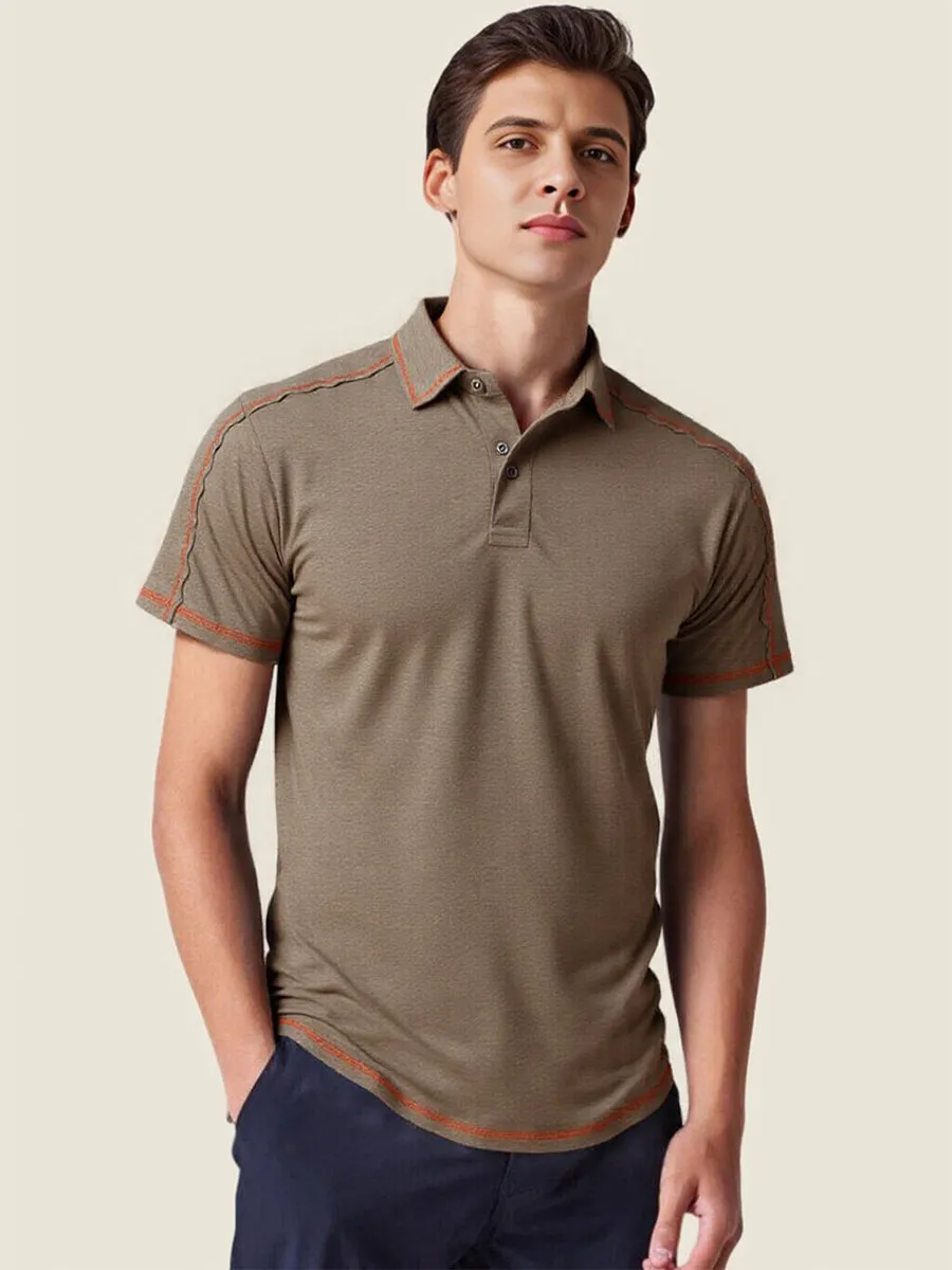 Athletic Contrast Trim Polo Tee