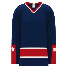 Athletic Knit (AK) H550BKY-CLM690BK Pro Series - Youth Knitted Columbus Blue Jackets Navy Hockey Jersey