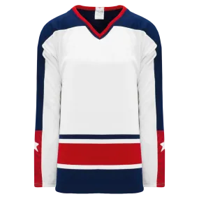 Athletic Knit (AK) H550BKY-CLM691BK Pro Series - Youth Knitted Columbus Blue Jackets White Hockey Jersey