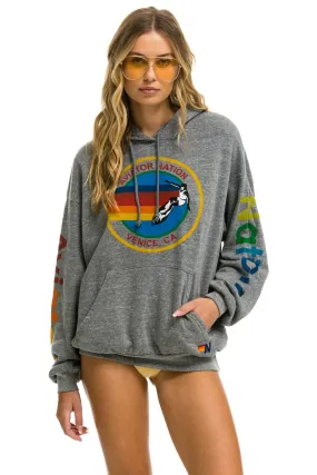 AVIATOR NATION RELAXED PULLOVER HOODIE - HEATHER GREY