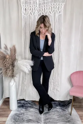 Black Lizzy Open Front Blazer