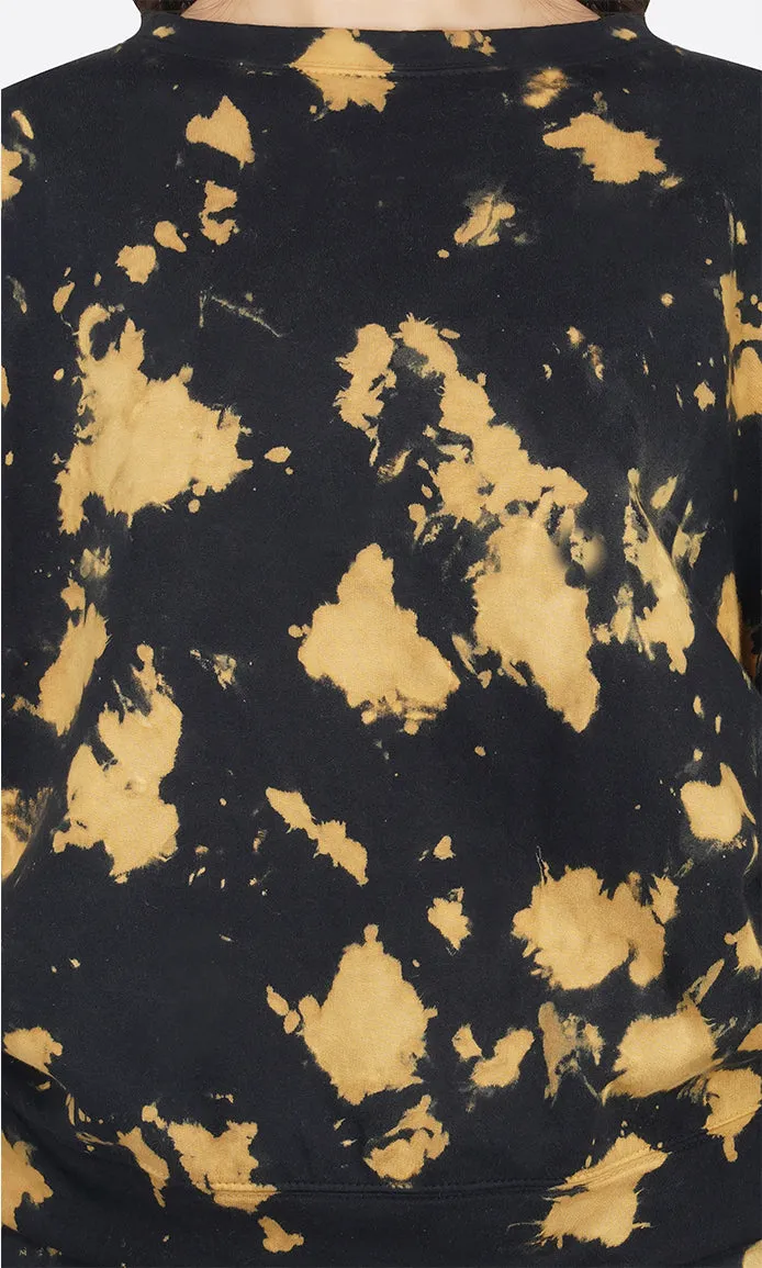 Black-Mustard Tie & Dye Over-sized Sweatshirt