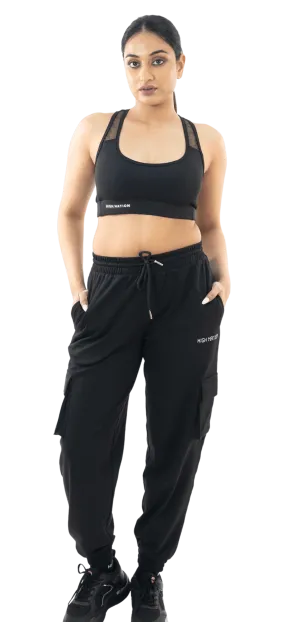 Black Utility Cargo Joggers