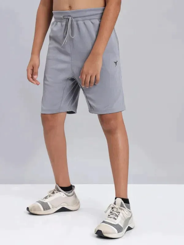 Boys Solid Slim Fit Shorts with TECHNO COOL 