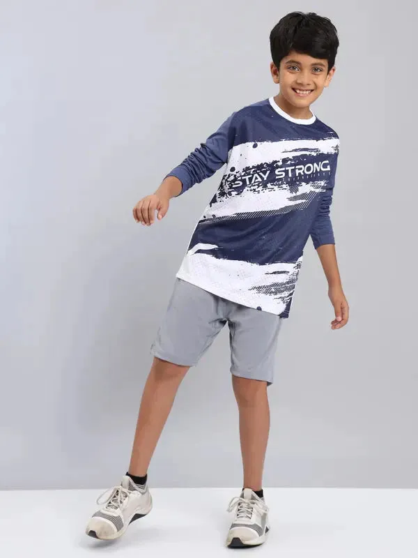 Boys Solid Slim Fit Shorts with TECHNO COOL 