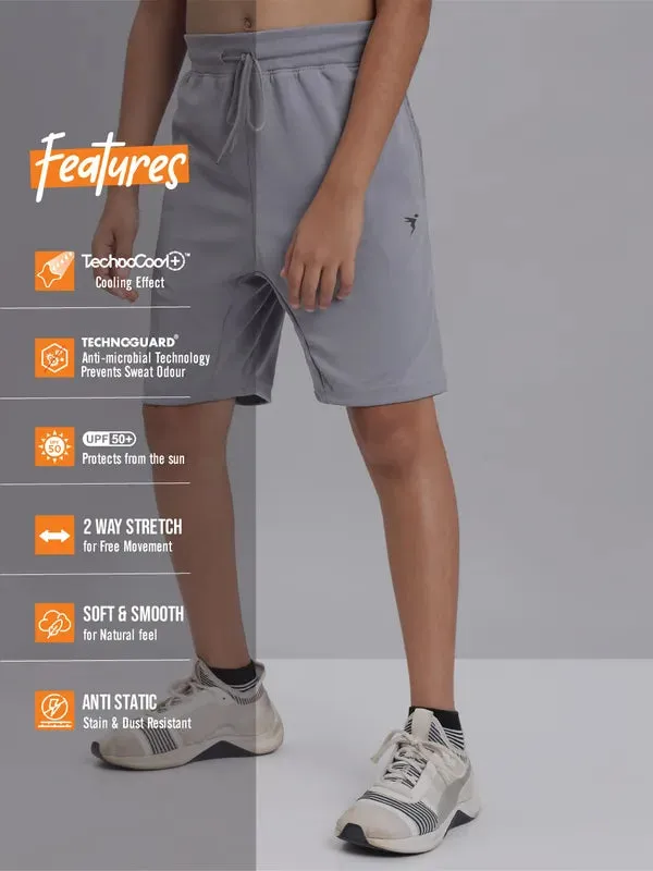 Boys Solid Slim Fit Shorts with TECHNO COOL 