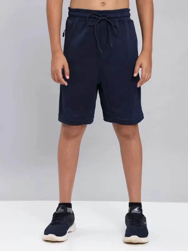Boys Solid Slim Fit Shorts with TECHNO COOL 