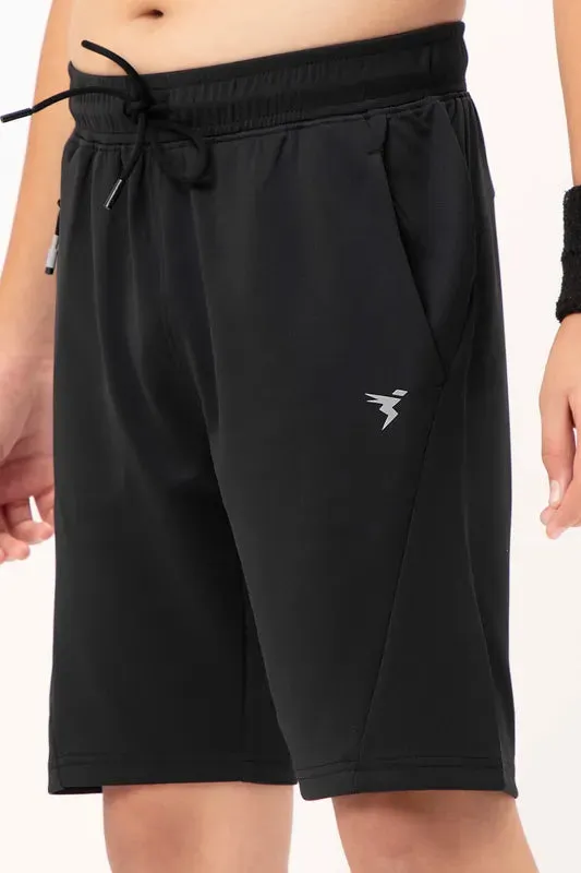 Boys Solid Slim Fit Shorts with TECHNO GUARD