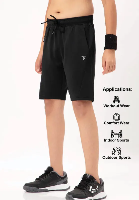 Boys Solid Slim Fit Shorts with TECHNO GUARD