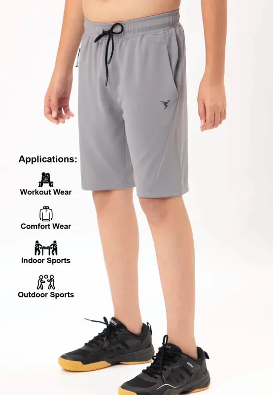 Boys Solid Slim Fit Shorts with TECHNO GUARD