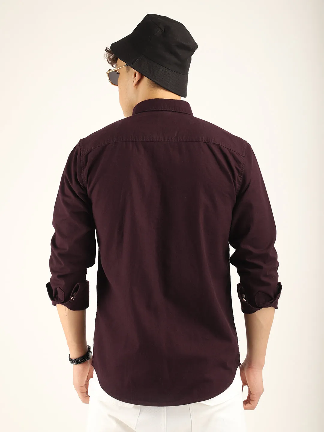 Carlo Oxford Wine Full Sleeves Shirt