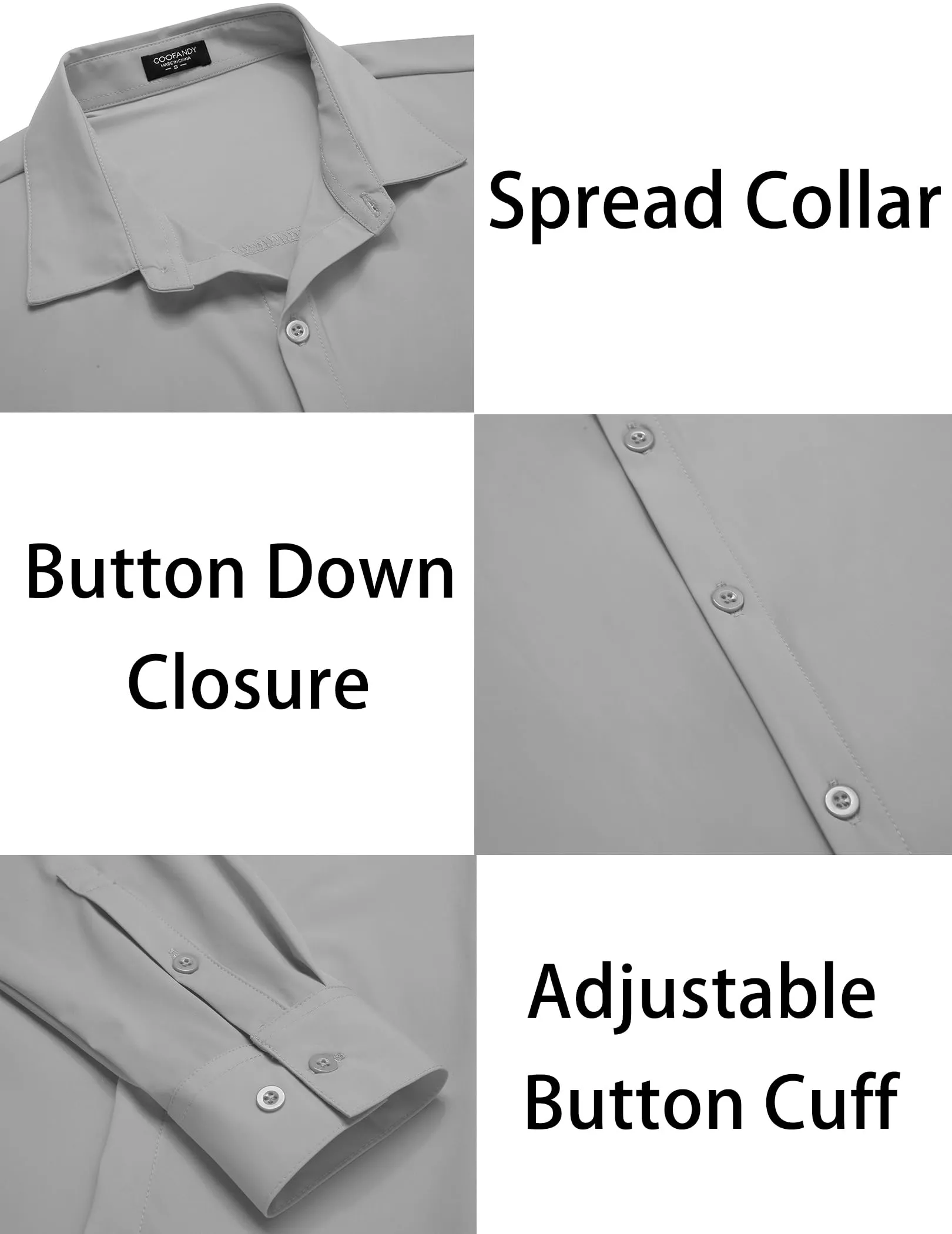 COOFANDY Men's Muscle Fit Dress Shirts Wrinkle-Free Long Sleeve Casual Button Down Shirts