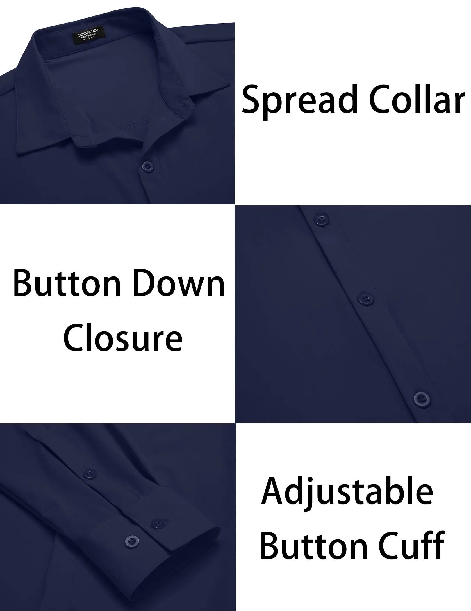COOFANDY Men's Muscle Fit Dress Shirts Wrinkle-Free Long Sleeve Casual Button Down Shirts