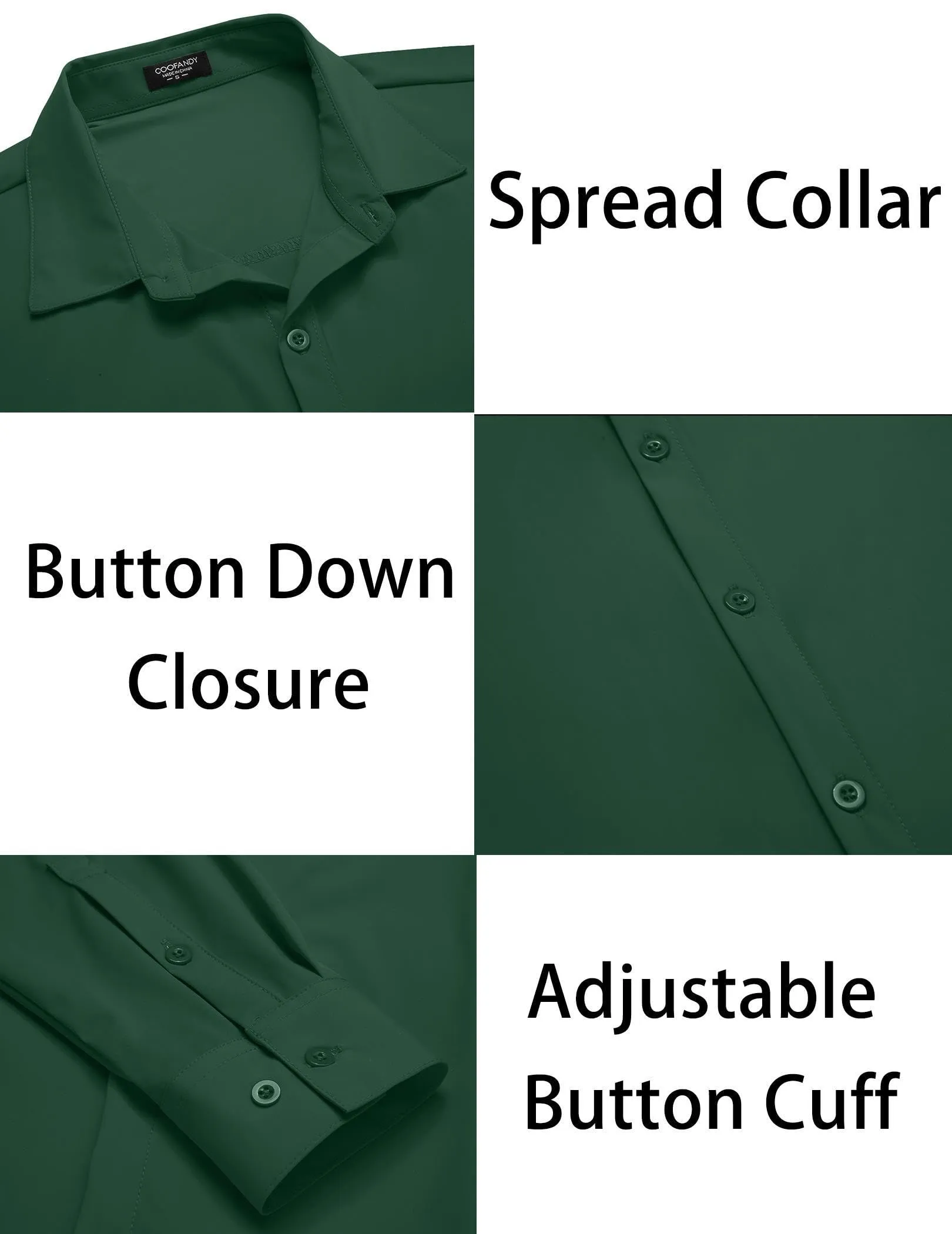 COOFANDY Men's Muscle Fit Dress Shirts Wrinkle-Free Long Sleeve Casual Button Down Shirts