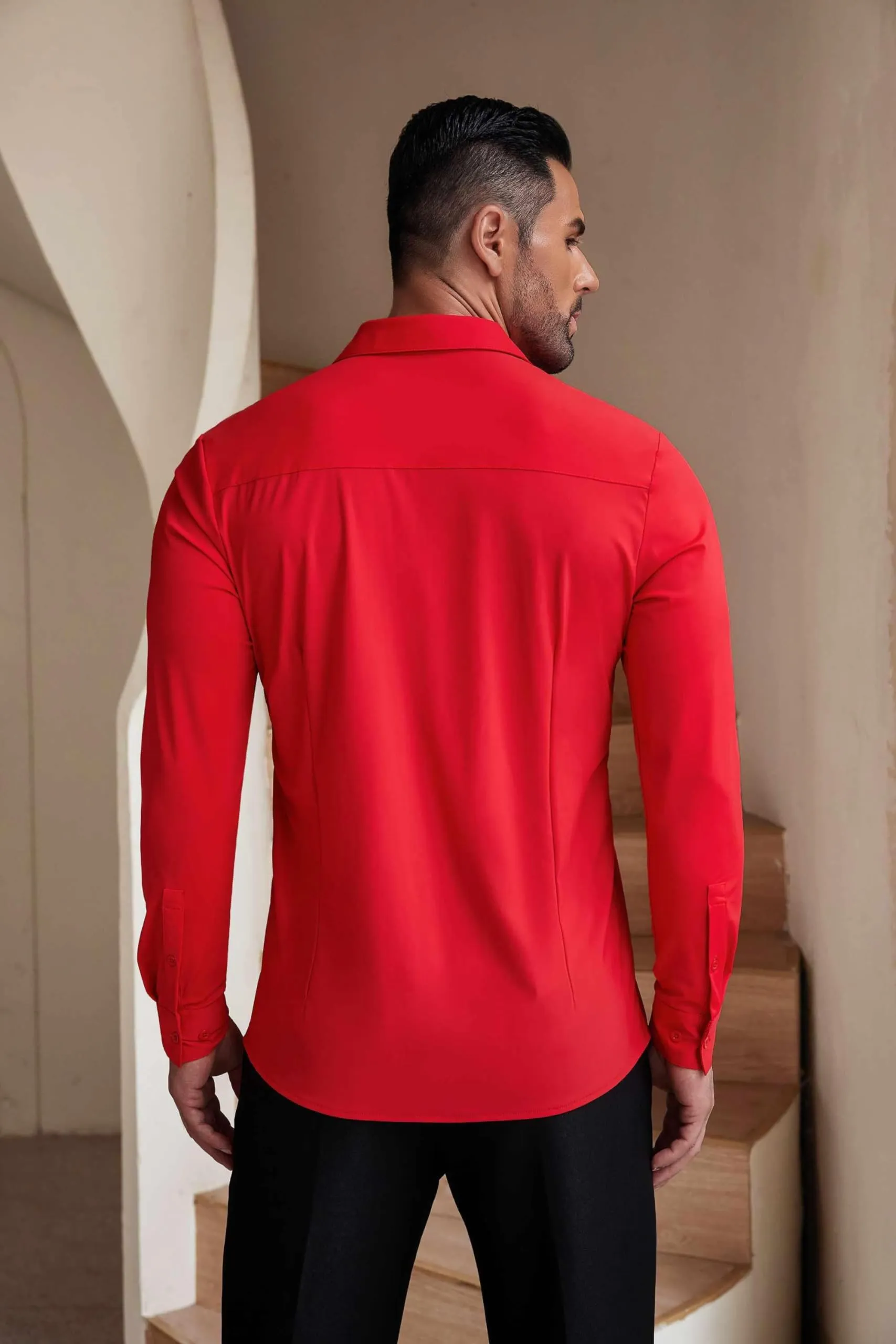 COOFANDY Men's Muscle Fit Dress Shirts Wrinkle-Free Long Sleeve Casual Button Down Shirts