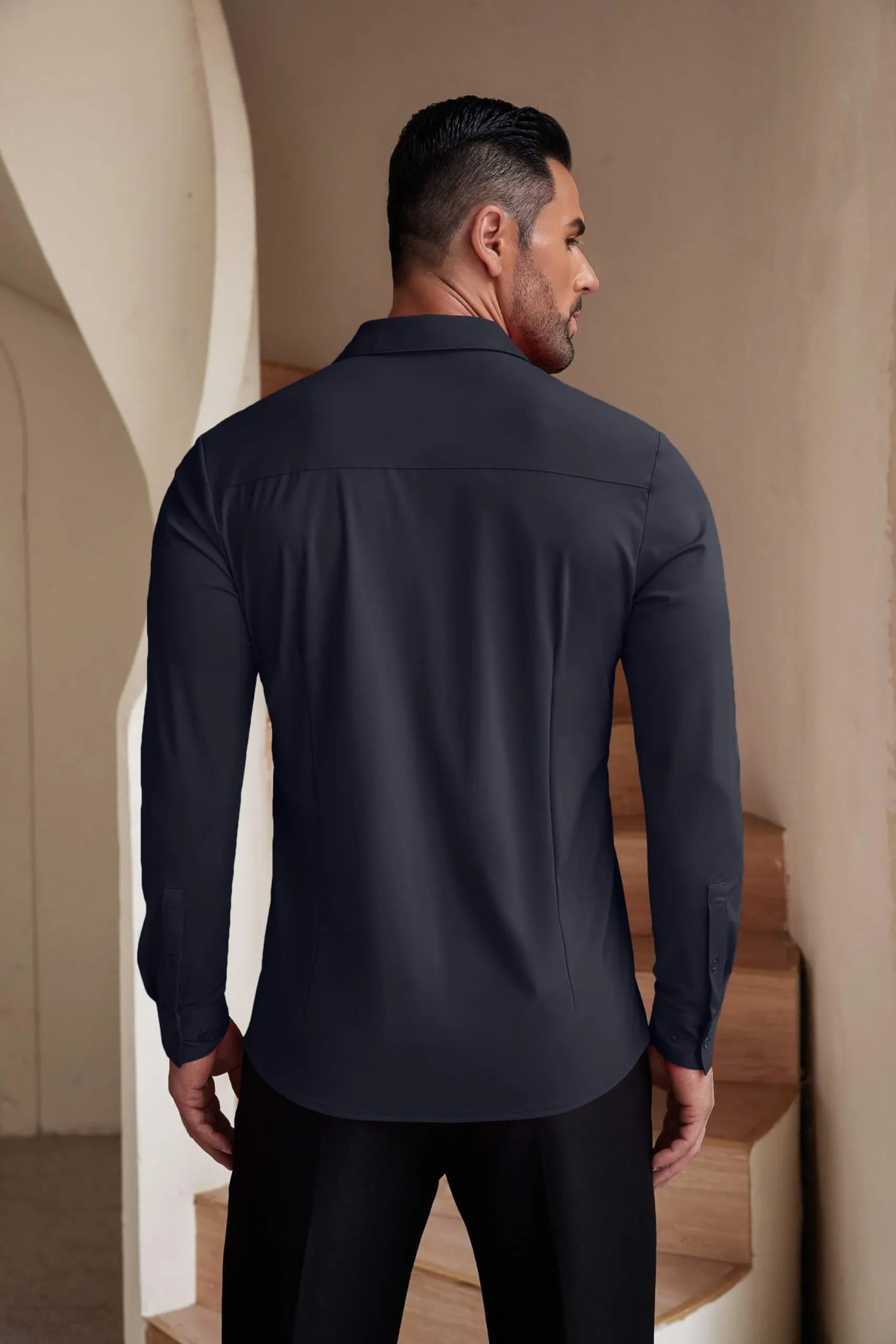 COOFANDY Men's Muscle Fit Dress Shirts Wrinkle-Free Long Sleeve Casual Button Down Shirts