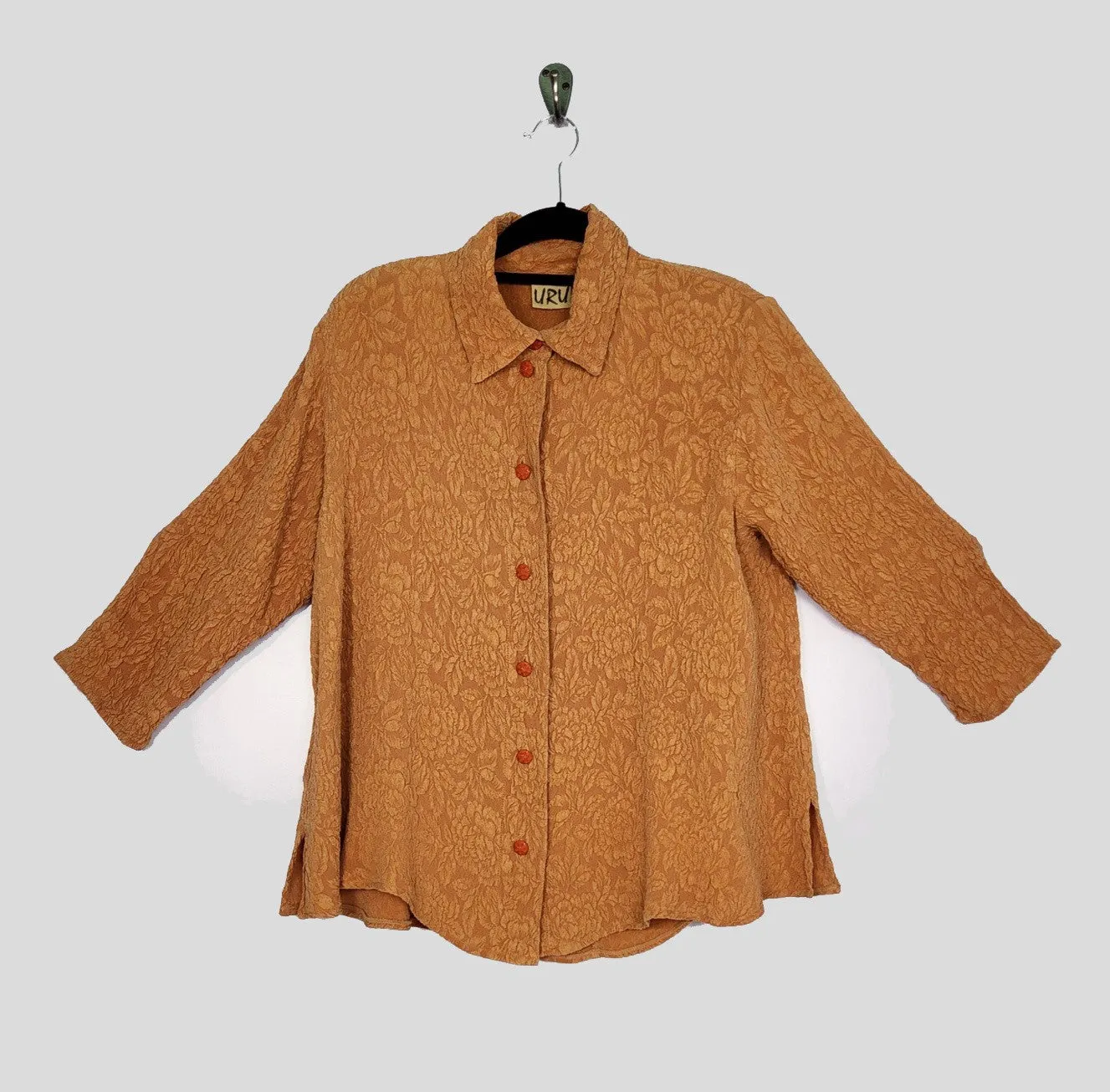 Country Shirt in Spice Textured Silk