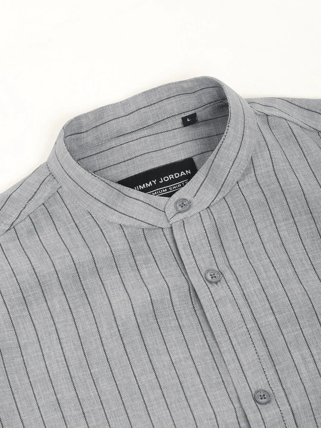 Fabric Linen Grey Stitch Full Sleeve Shirt