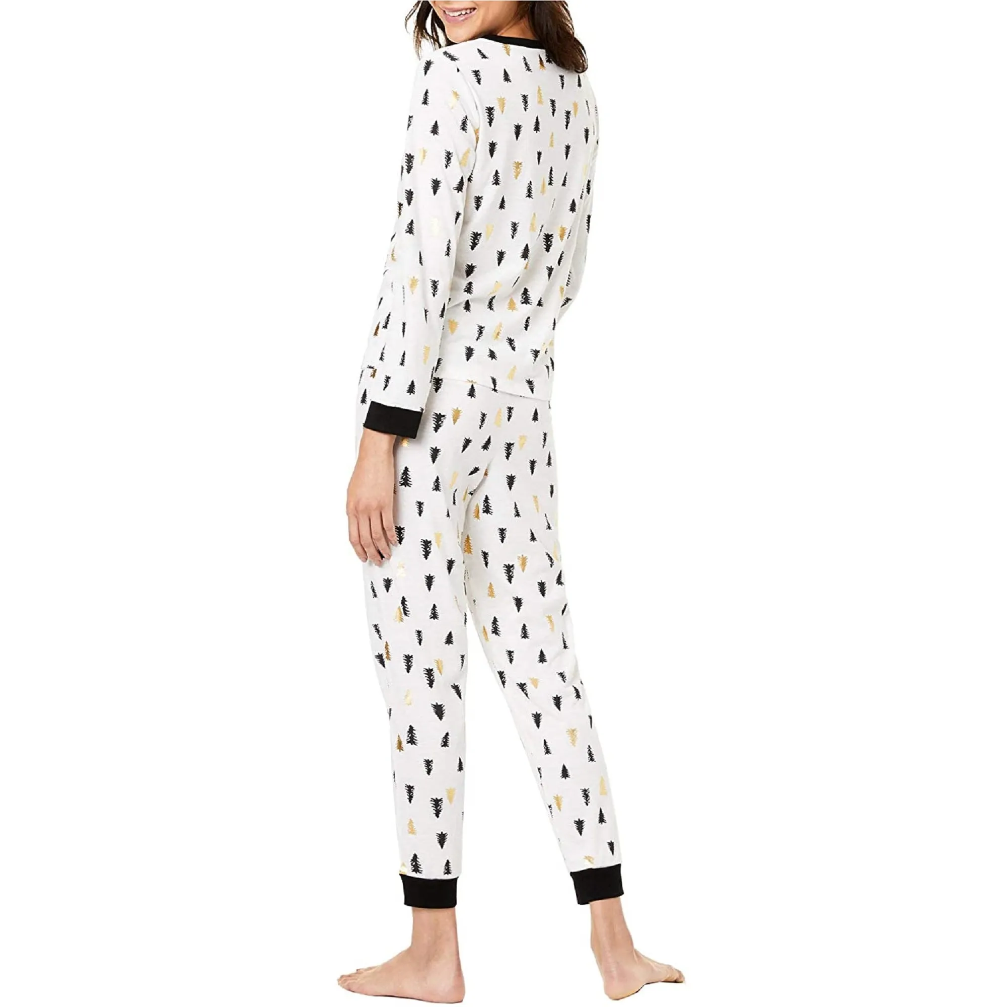 Family Pajamas Kid's Tree-Print Long-Sleeves Pajama Set, Trees, 4-5