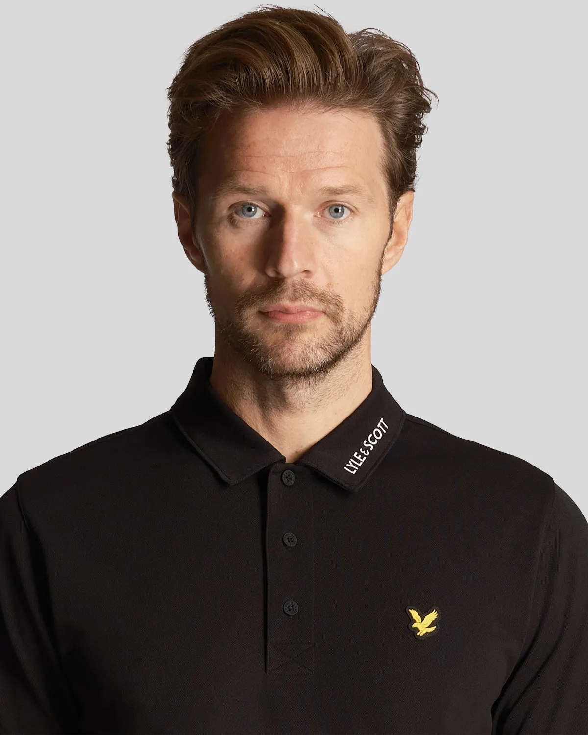 Golf Collar Logo Technical Polo Shirt