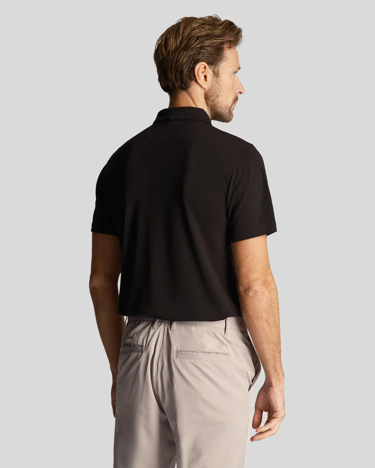 Golf Collar Logo Technical Polo Shirt