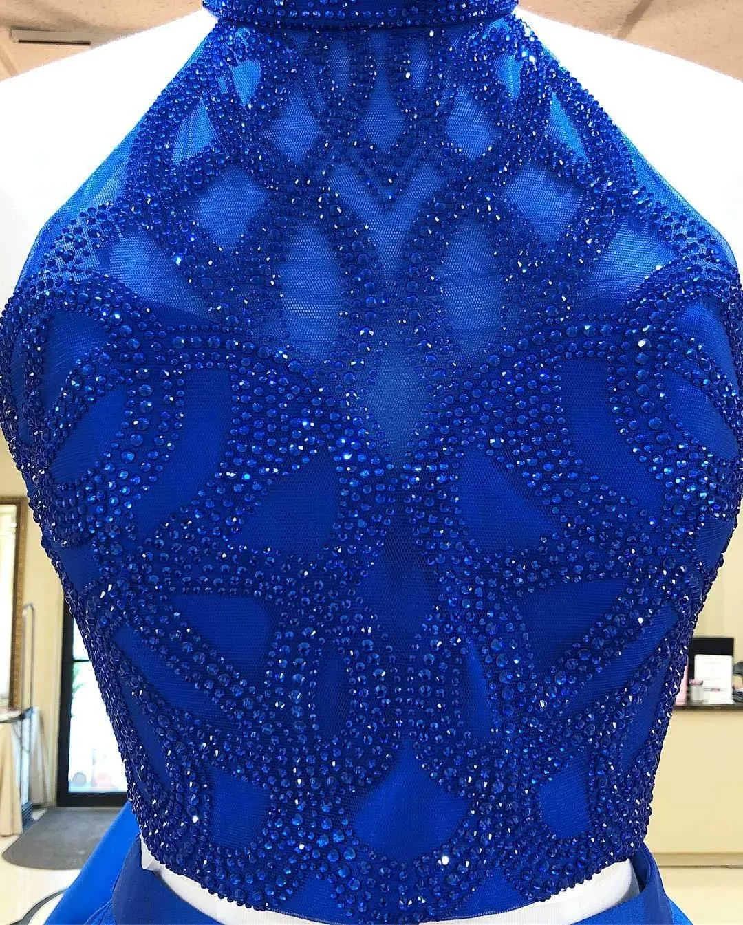Homecoming Dresses A Line Two Pieces Open Back Beaded Short Cocktail Dresses