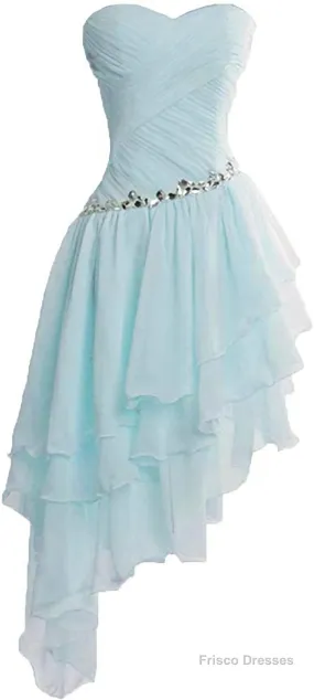 Homecoming Dresses, High Low Chiffon Bridemaid Dresses, Short