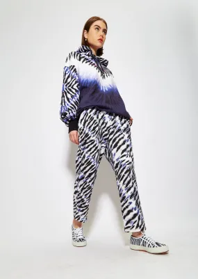 House of Holland Purple and White Tie Dye Zebra Print Joggers