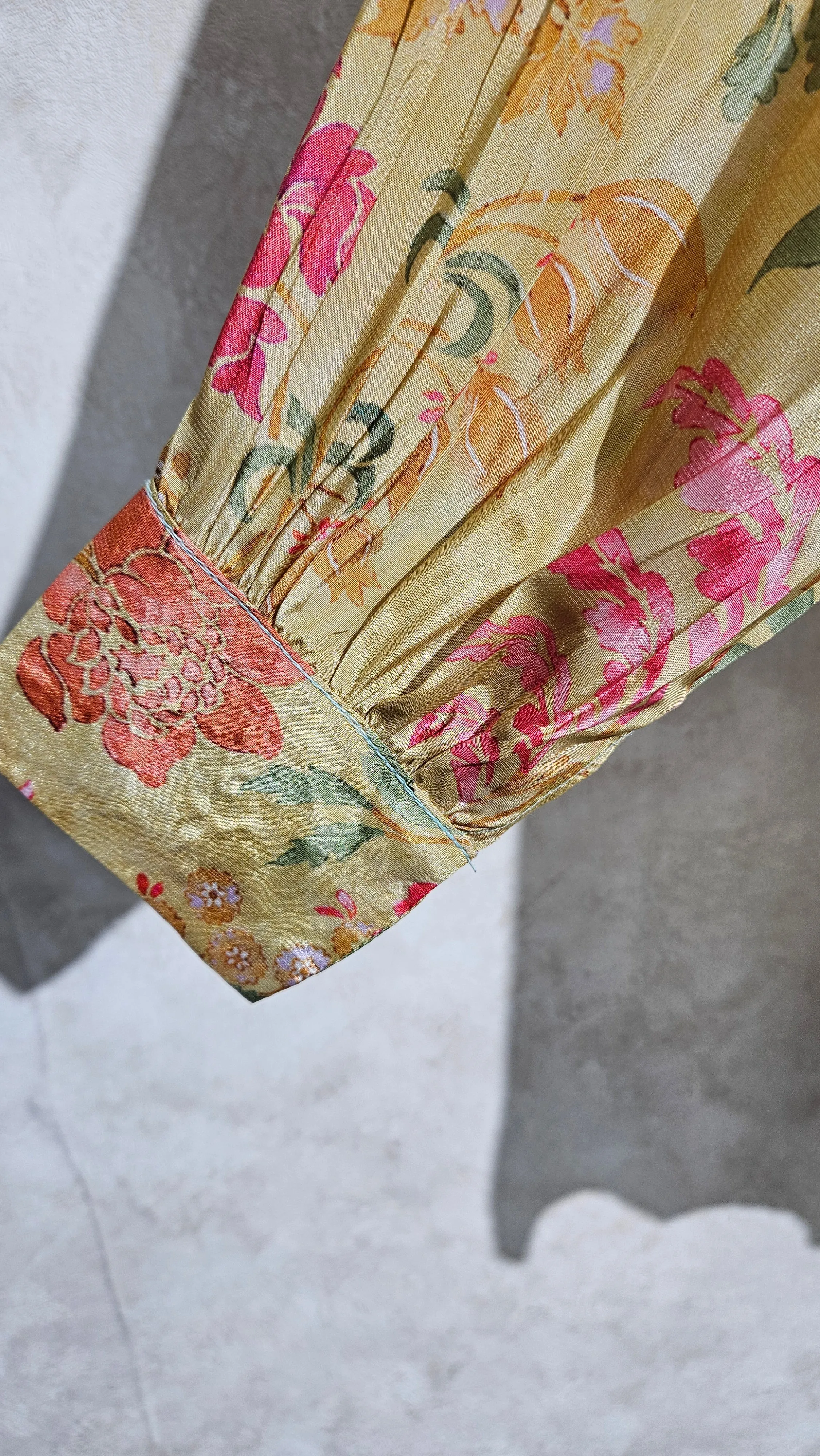 LIGHT YELLOW FLORAL PRINTED CASUAL TUNIC