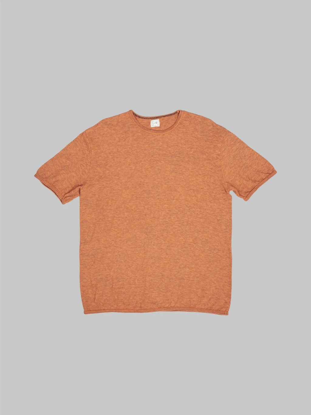 Loop & Weft Roast Orange Super Slub Crewneck T-Shirt with Edge Piping