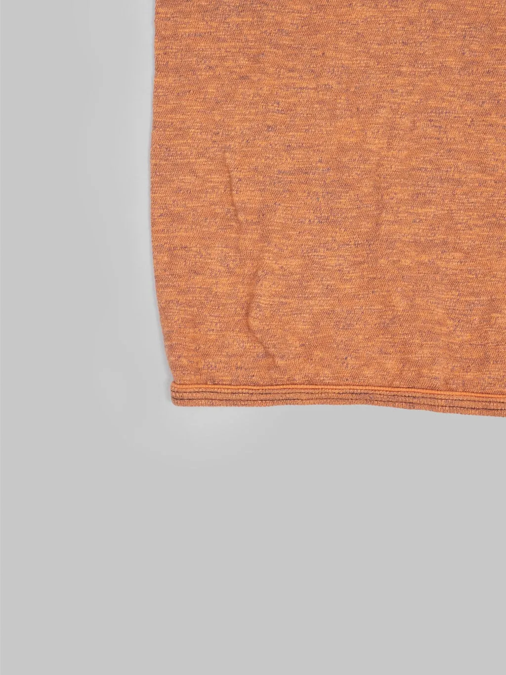 Loop & Weft Roast Orange Super Slub Crewneck T-Shirt with Edge Piping